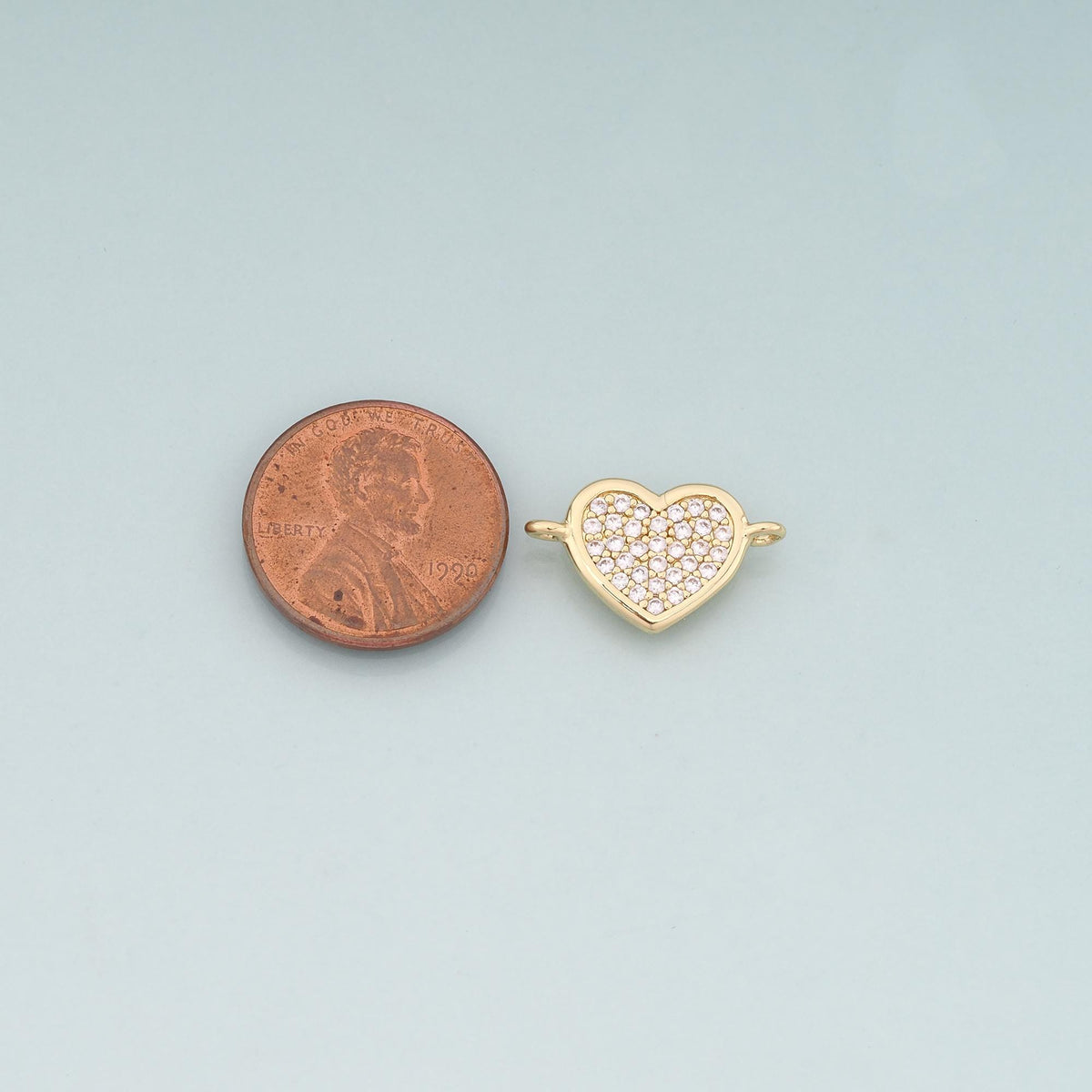 Gold heart Connector,18K Gold Filled Heart Pendant,CZ Heart Charm Bracelet Necklace for DIY Jewelry Making Supply