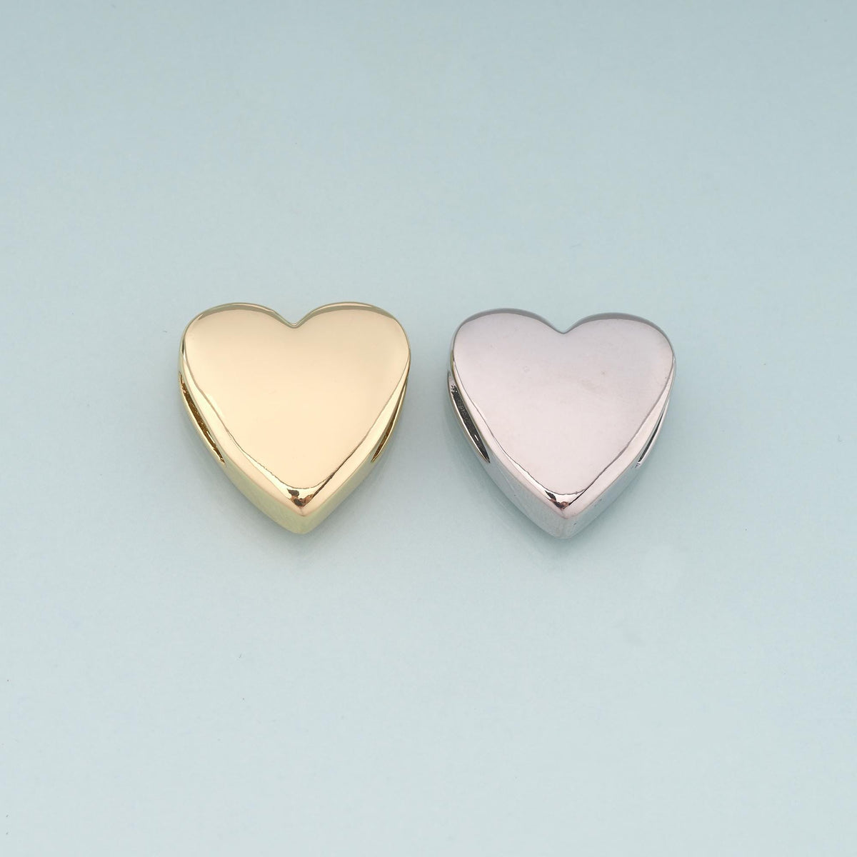 Gold Heart Beads Charms,18K Gold Filled Heart Spacer beads Bracelet Necklace for DIY Jewelry Making Supply