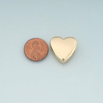 Gold Heart Beads Charms,18K Gold Filled Heart Spacer beads Bracelet Necklace for DIY Jewelry Making Supply