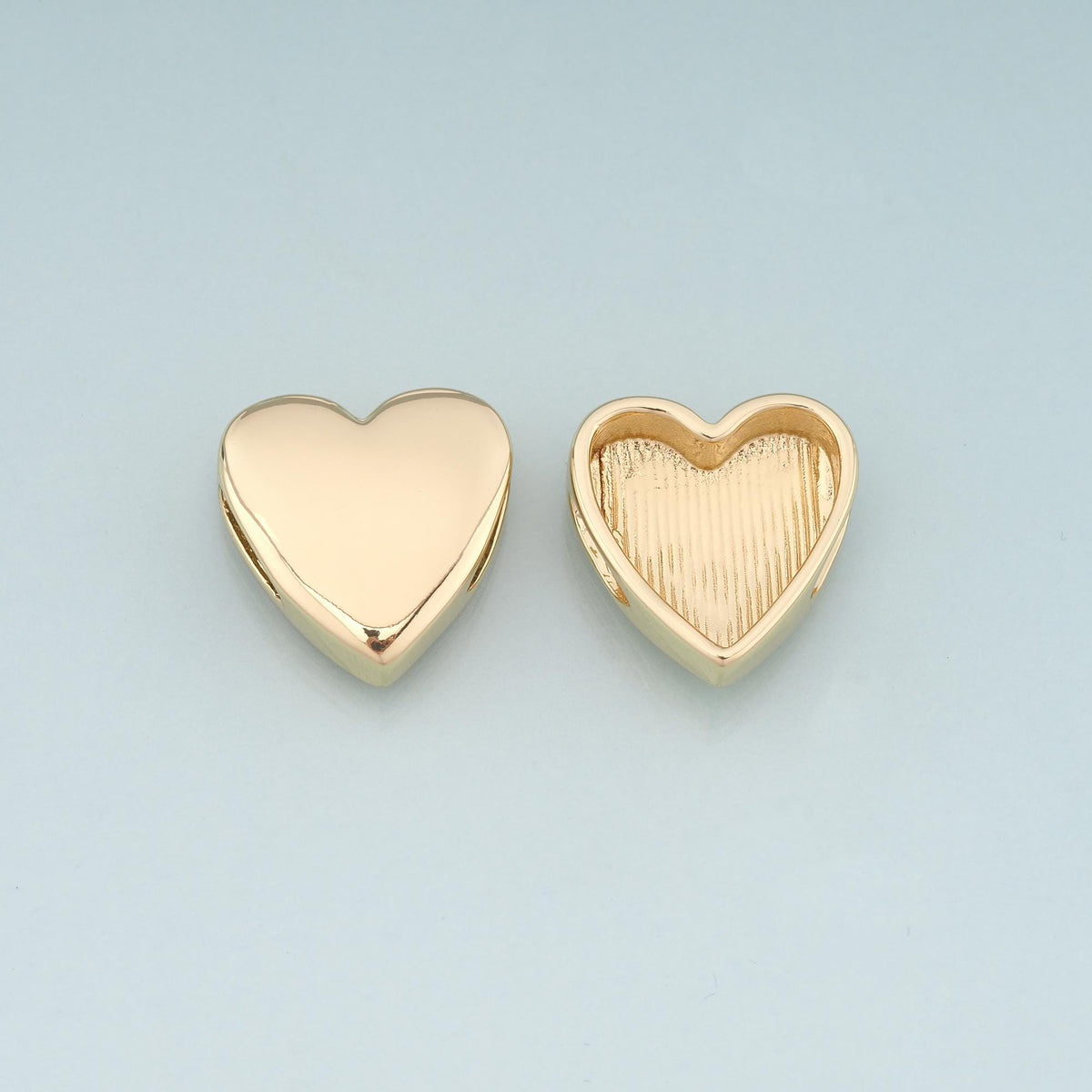 Gold Heart Beads Charms,18K Gold Filled Heart Spacer beads Bracelet Necklace for DIY Jewelry Making Supply