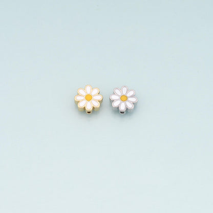 Gold Flower Spacer Beads Charms,18K Gold Filled Flower Bracelet Necklace for DIY Jewelry Making Supply