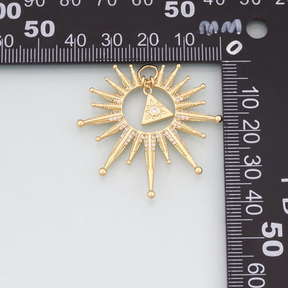 Gold Eye Charm,18K Gold Filled Evil Eye Pendant,CZ Micro Pave Eyelash Charm Bracelet Necklace for DIY Jewelry Making Supply