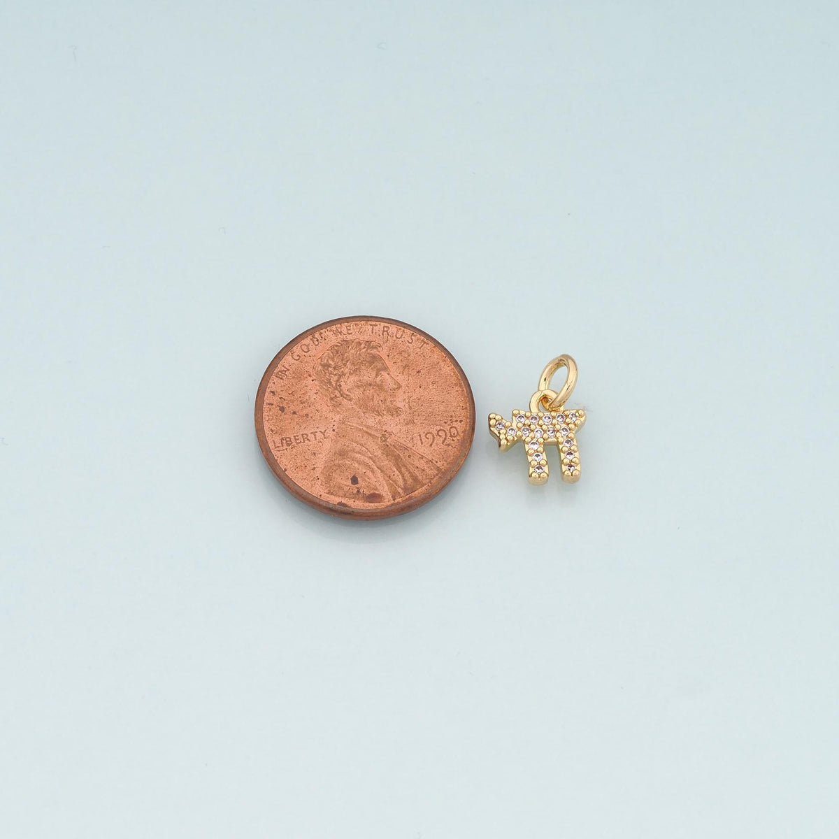 18K Gold Filled Cubic Zirconia Charm Pendant for Jewelry Making