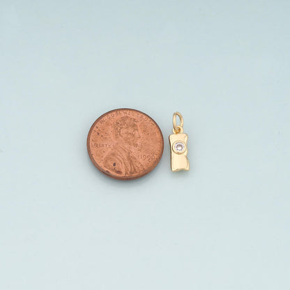 18K Gold Filled Hand CZ Charm Pendant for Jewelry Making