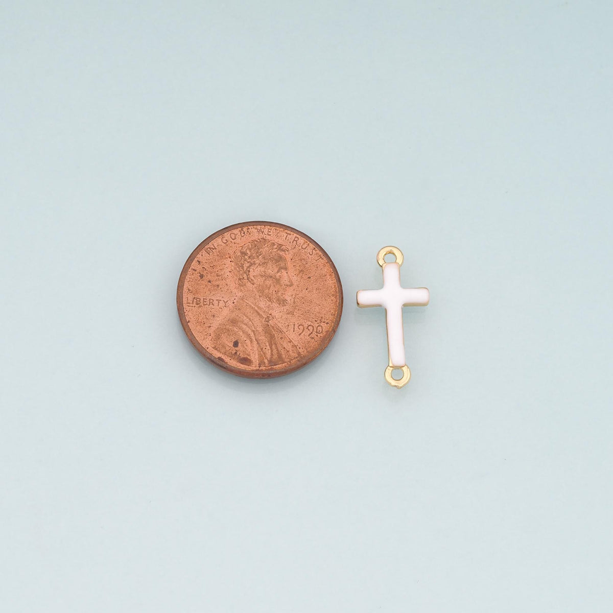 18K Gold Filled Enamel Cross Connector for Jewelry Making