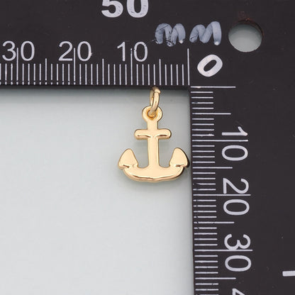 Gold Anchor Charms,18K Gold Filled Anchor Pendant Charm Bracelet Necklace for DIY Jewelry Making Supply