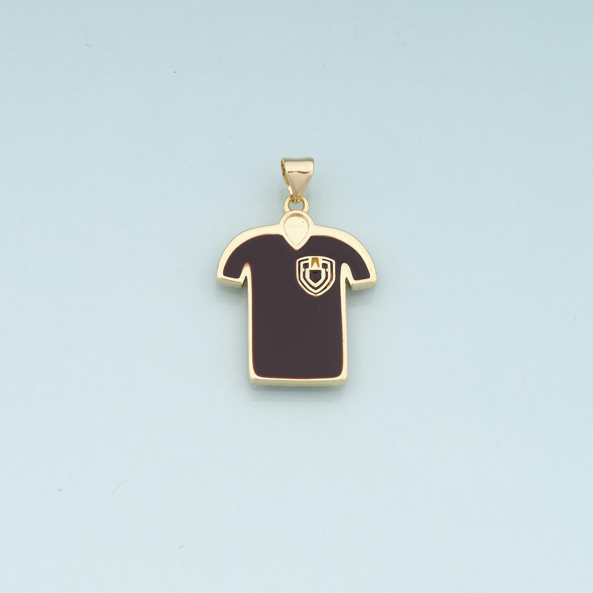 18K Gold Jersey Pendant,Enamel Jersey Charm Bracelet Necklace for DIY Jewelry Making Supply