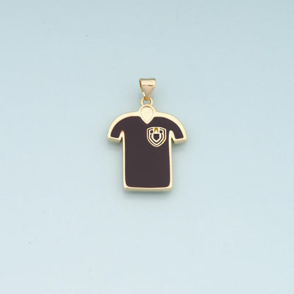 18K Gold Jersey Pendant,Enamel Jersey Charm Bracelet Necklace for DIY Jewelry Making Supply