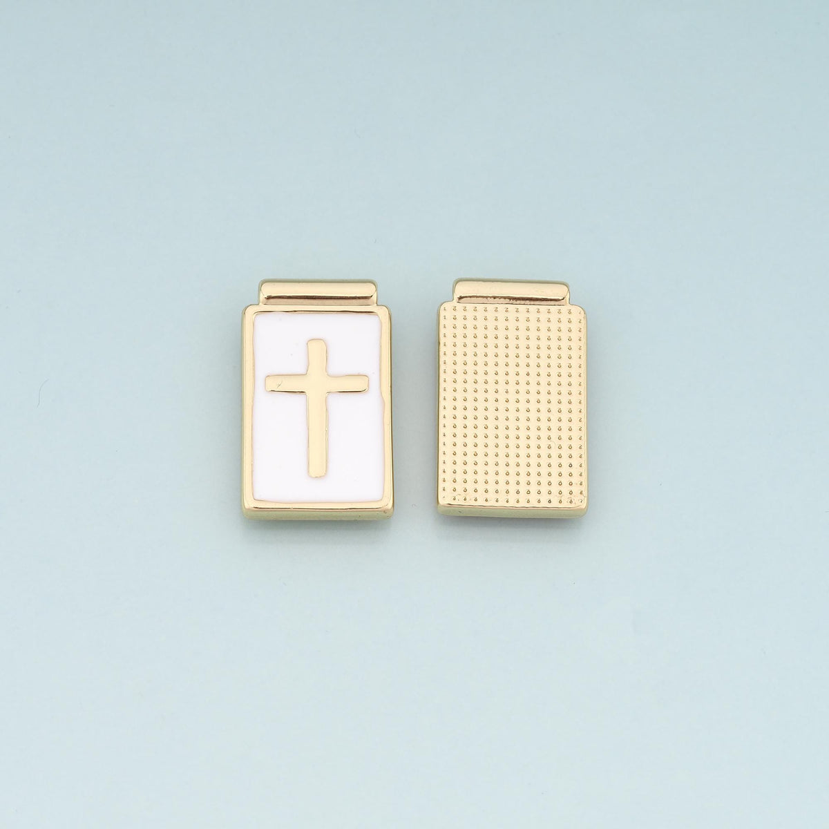 Gold Cross Charms,18K Gold Filled Cross Pendant,Enamel Religion Charm Bracelet Necklace for DIY Jewelry Making Supply