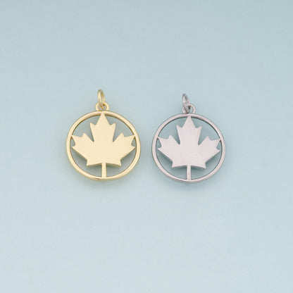18K Gold Filled Leaf Charm Pendant for Jewelry Making