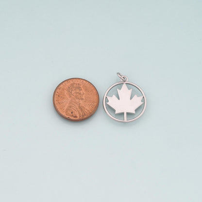 18K Gold Filled Leaf Charm Pendant for Jewelry Making