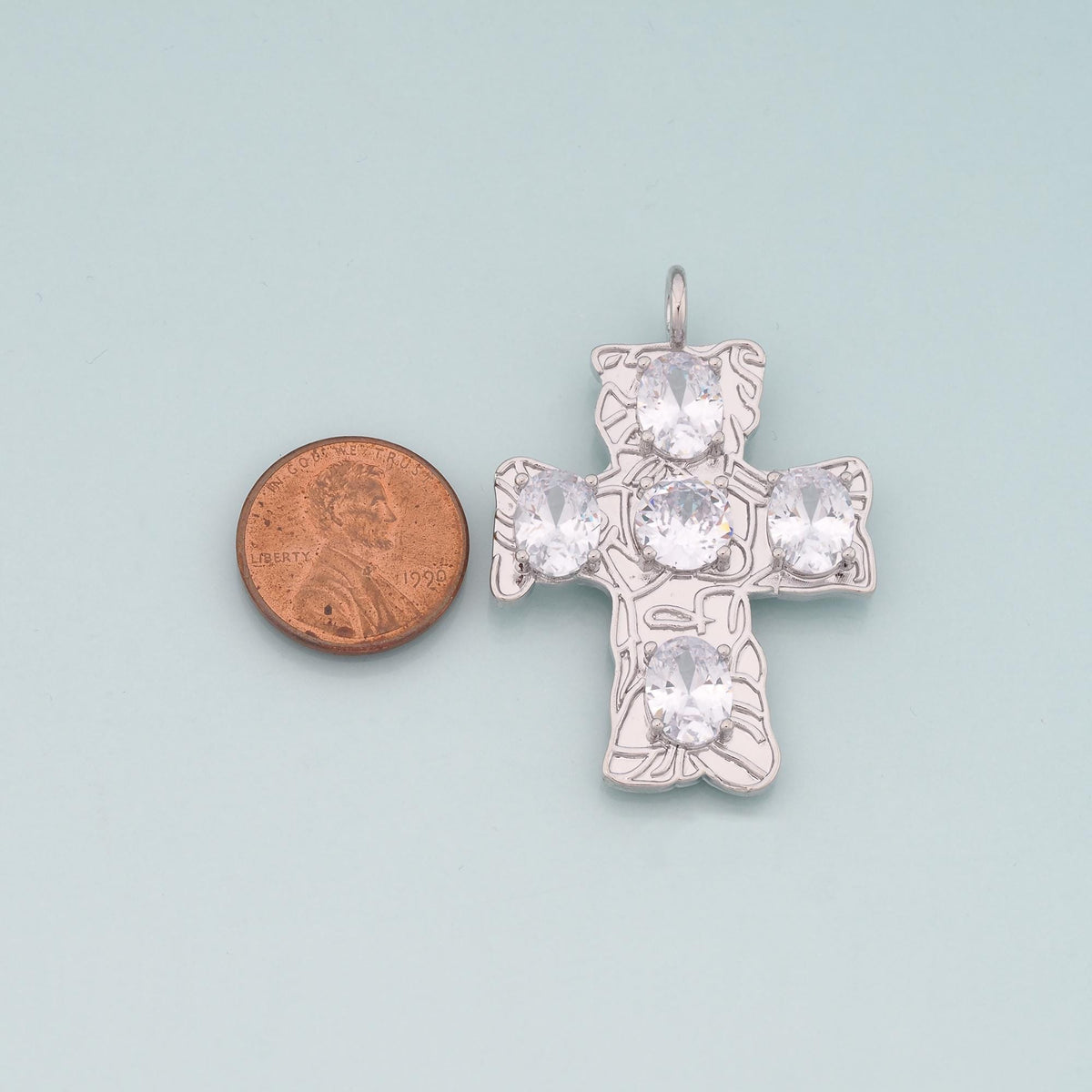 Gold Cross Charms,18K Gold Filled Cross Pendant,CZ Religion Charm Bracelet Necklace for DIY Jewelry Making Supply