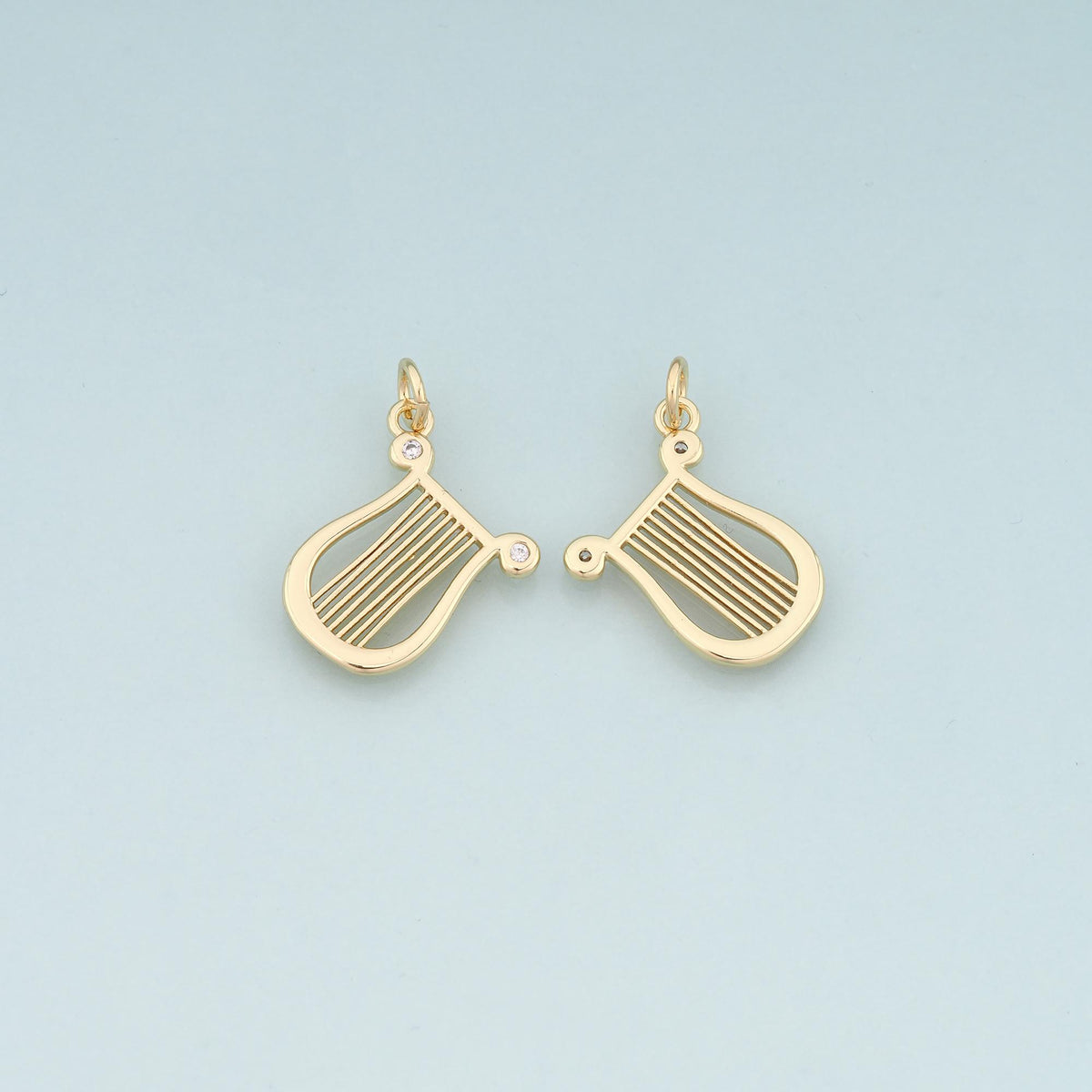 18K Gold Filled Cubic Zirconia Charm Pendant for Jewelry Making