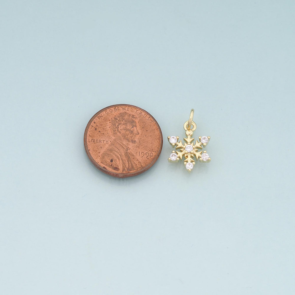 Gold Christmas Charms,18K Gold Filled CZ Micro Pave Christmas snowflake Pendant Charm Bracelet Necklace for DIY Jewelry Makin