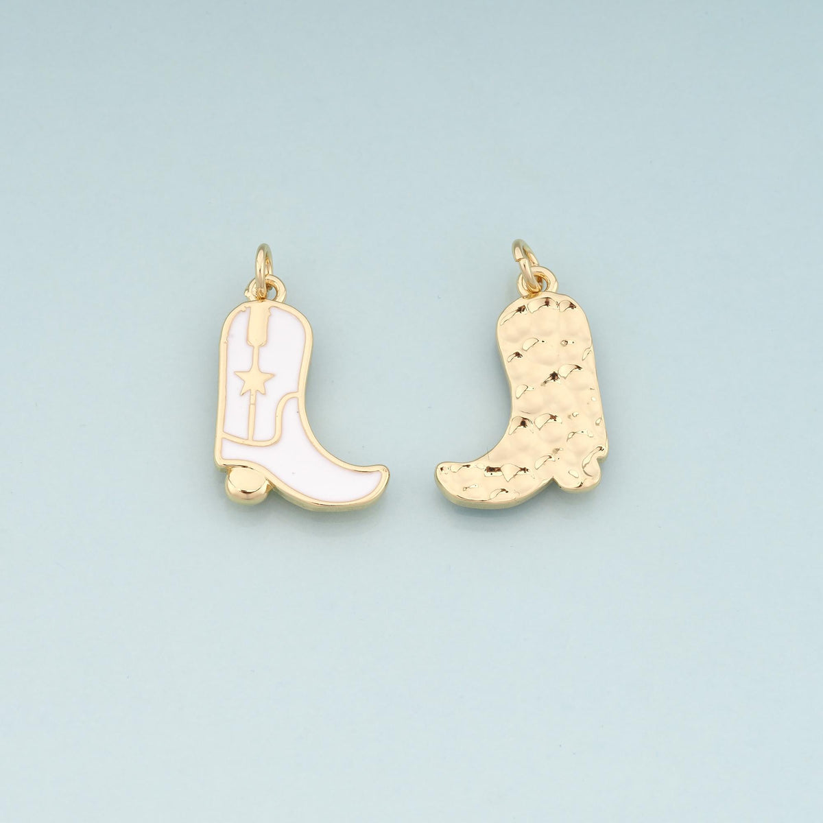 Gold Boots Charms,18K Gold Filled Boots Pendant,Enamel Cowboy Boots Charm Bracelet Necklace for DIY Jewelry Making Supply