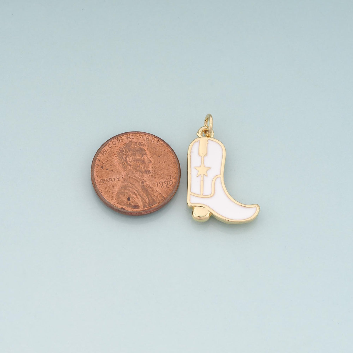 Gold Boots Charms,18K Gold Filled Boots Pendant,Enamel Cowboy Boots Charm Bracelet Necklace for DIY Jewelry Making Supply