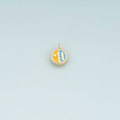 Gold Celestial Charms,18K Gold Filled Star Pendant,Enamel Star Charm Bracelet Necklace for DIY Jewelry Making Supply