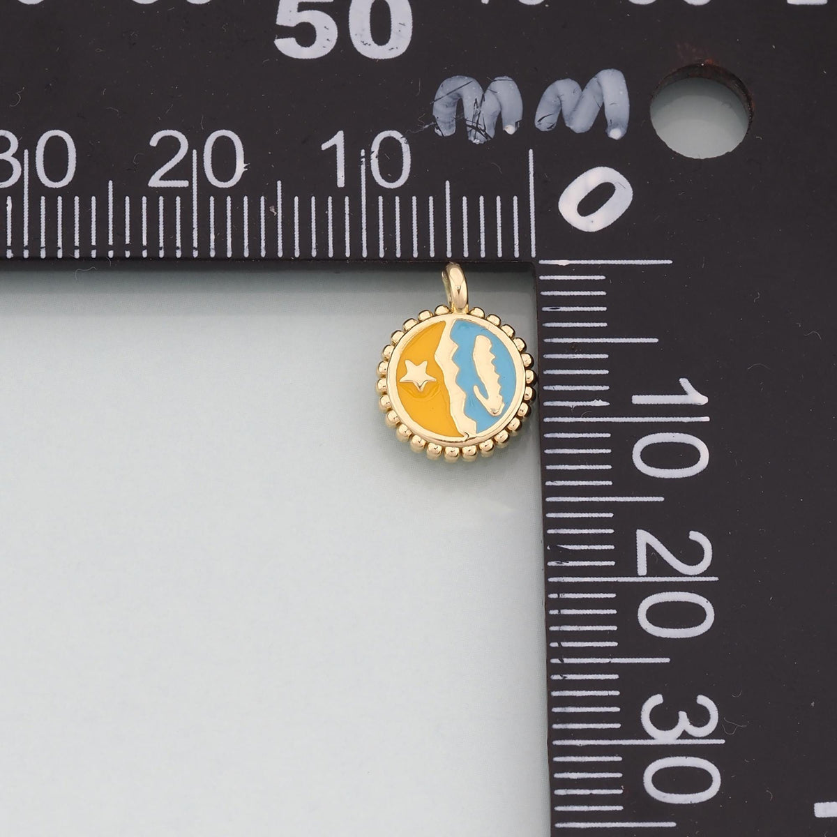 Gold Celestial Charms,18K Gold Filled Star Pendant,Enamel Star Charm Bracelet Necklace for DIY Jewelry Making Supply