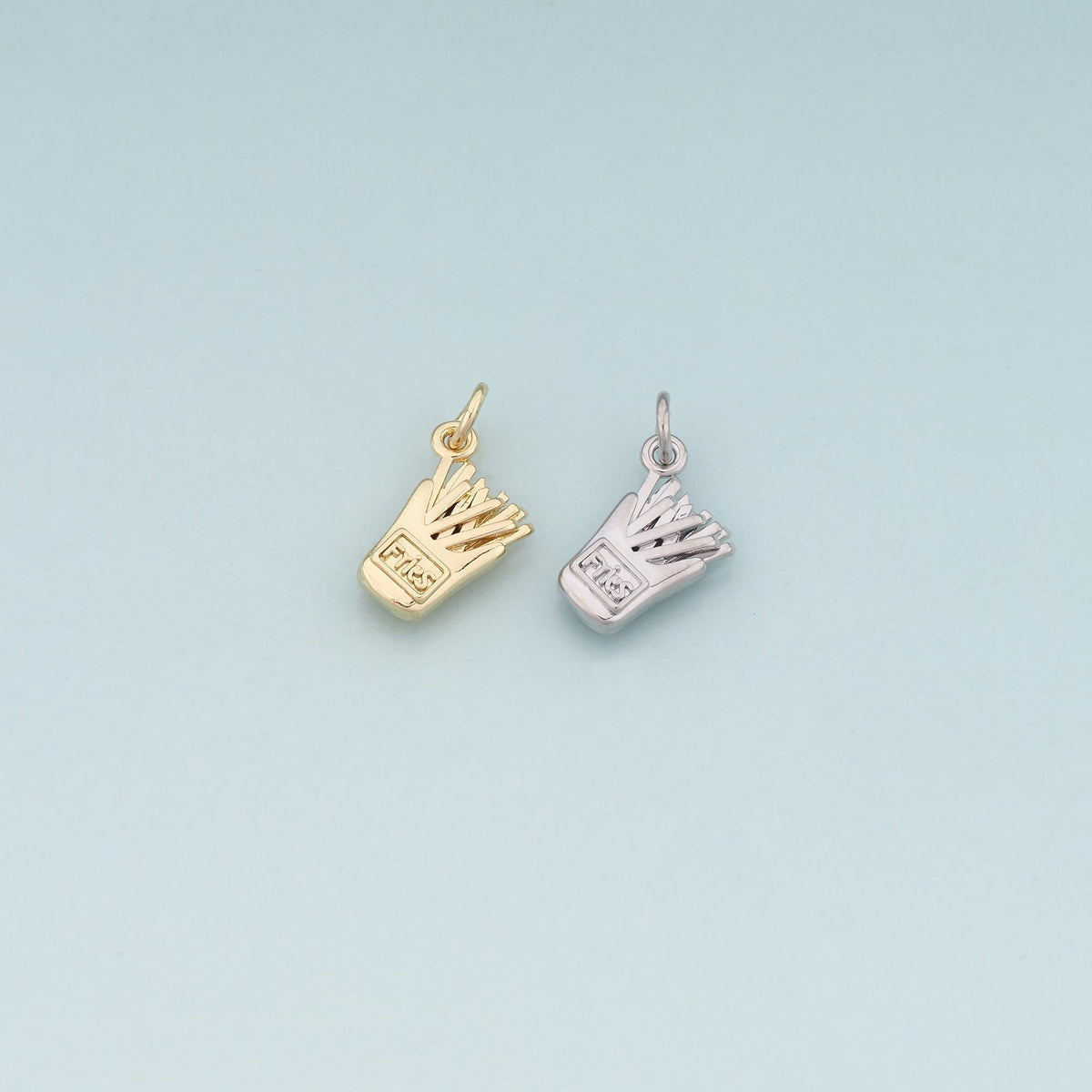 18K Gold Filled Fries Pendant,Dainty French Fries Charm Bracelet Necklace for DIY Jewelry Making Supply
