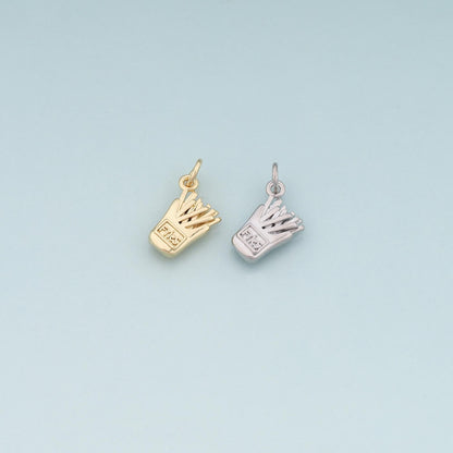 18K Gold Filled Fries Pendant,Dainty French Fries Charm Bracelet Necklace for DIY Jewelry Making Supply