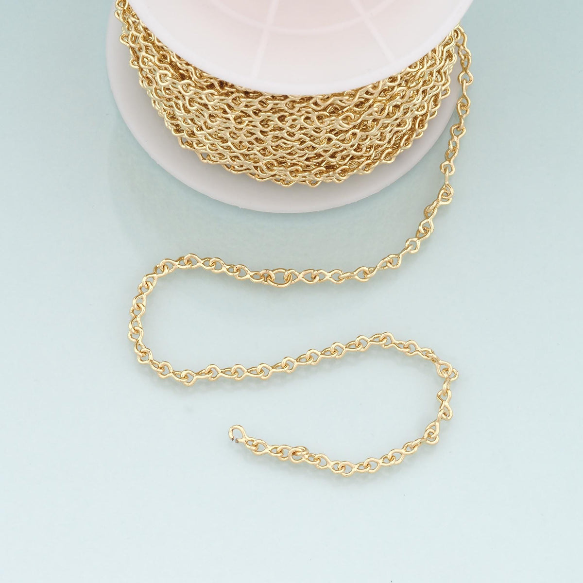 Gold Knot Chain,18K Gold Filled Oval Chain for Necklace Bracelet DIY Jewelry Making Supply