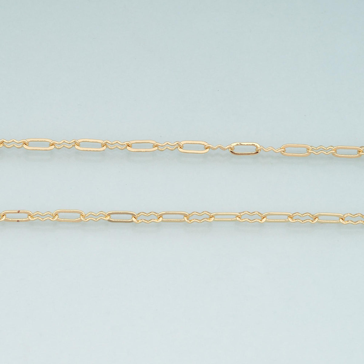 Gold Wave Chain,18K Gold Filled Oval Chain for Necklace Bracelet DIY Jewelry Making Supply