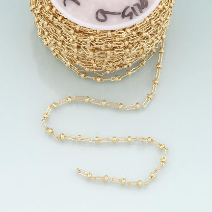 Gold Wave Chain,18K Gold Filled Oval Chain for Necklace Bracelet DIY Jewelry Making Supply