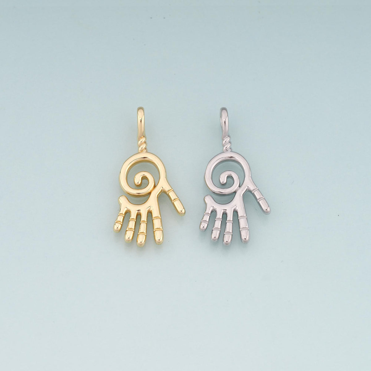 18K Gold Filled Hand Charm Pendant for Jewelry Making