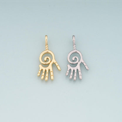 18K Gold Filled Hand Charm Pendant for Jewelry Making