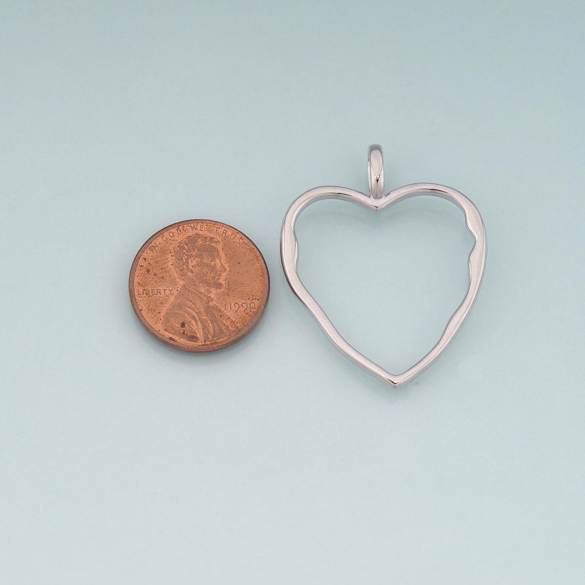 18K Gold Filled Heart Pendant,Heart Charm Bracelet Necklace for DIY Jewelry Making Supply