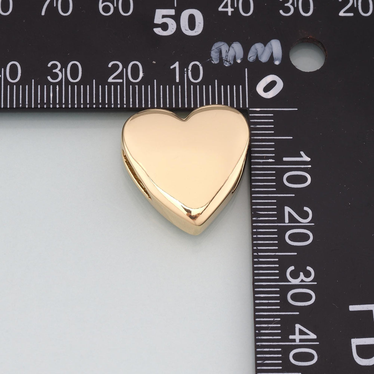 Gold Heart Beads Charms,18K Gold Filled Heart Spacer beads Bracelet Necklace for DIY Jewelry Making Supply