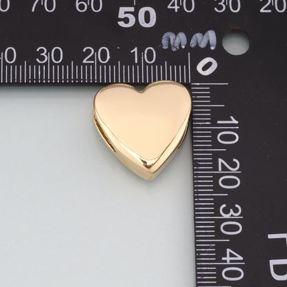 Gold Heart Beads Charms,18K Gold Filled Heart Spacer beads Bracelet Necklace for DIY Jewelry Making Supply