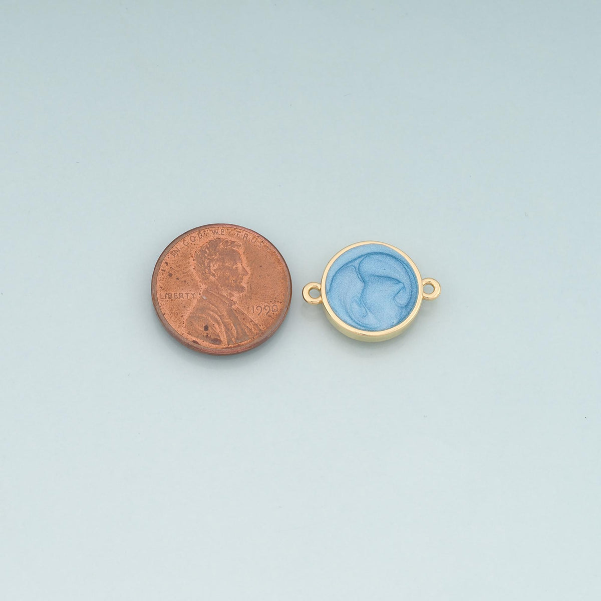 Gold Round Connector,18K Gold Filled Round Pendant,Enamel Round Charm Bracelet Necklace for DIY Jewelry Making Supply