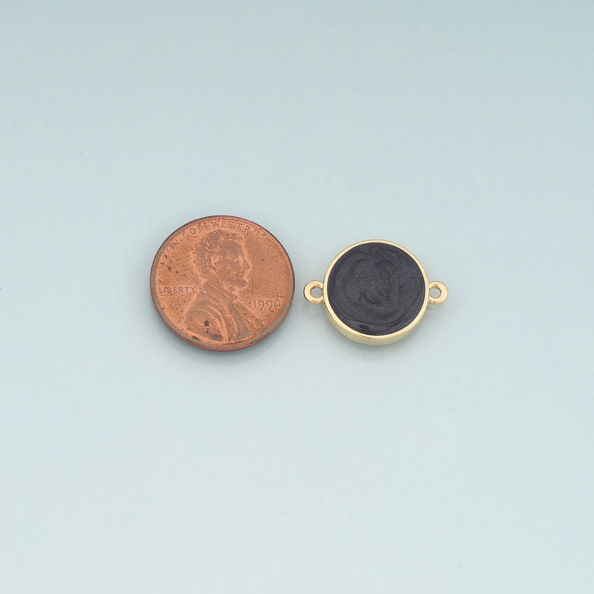 Gold Round Connector,18K Gold Filled Round Pendant,Enamel Round Charm Bracelet Necklace for DIY Jewelry Making Supply