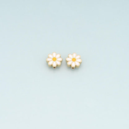 Gold Flower Spacer Beads Charms,18K Gold Filled Flower Bracelet Necklace for DIY Jewelry Making Supply