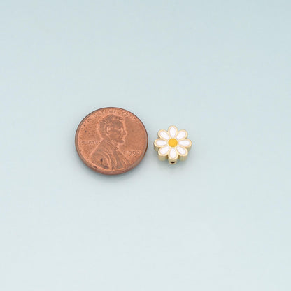 Gold Flower Spacer Beads Charms,18K Gold Filled Flower Bracelet Necklace for DIY Jewelry Making Supply
