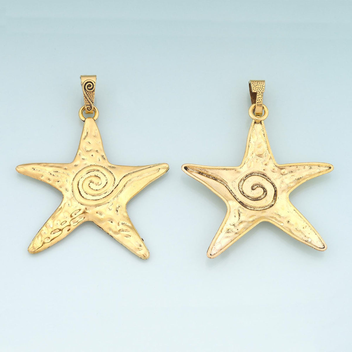 Gold Starfish Charms,18K Gold Filled Big Sea star Pendant,Starfish Charm Bracelet Necklace for DIY Jewelry Making Supply