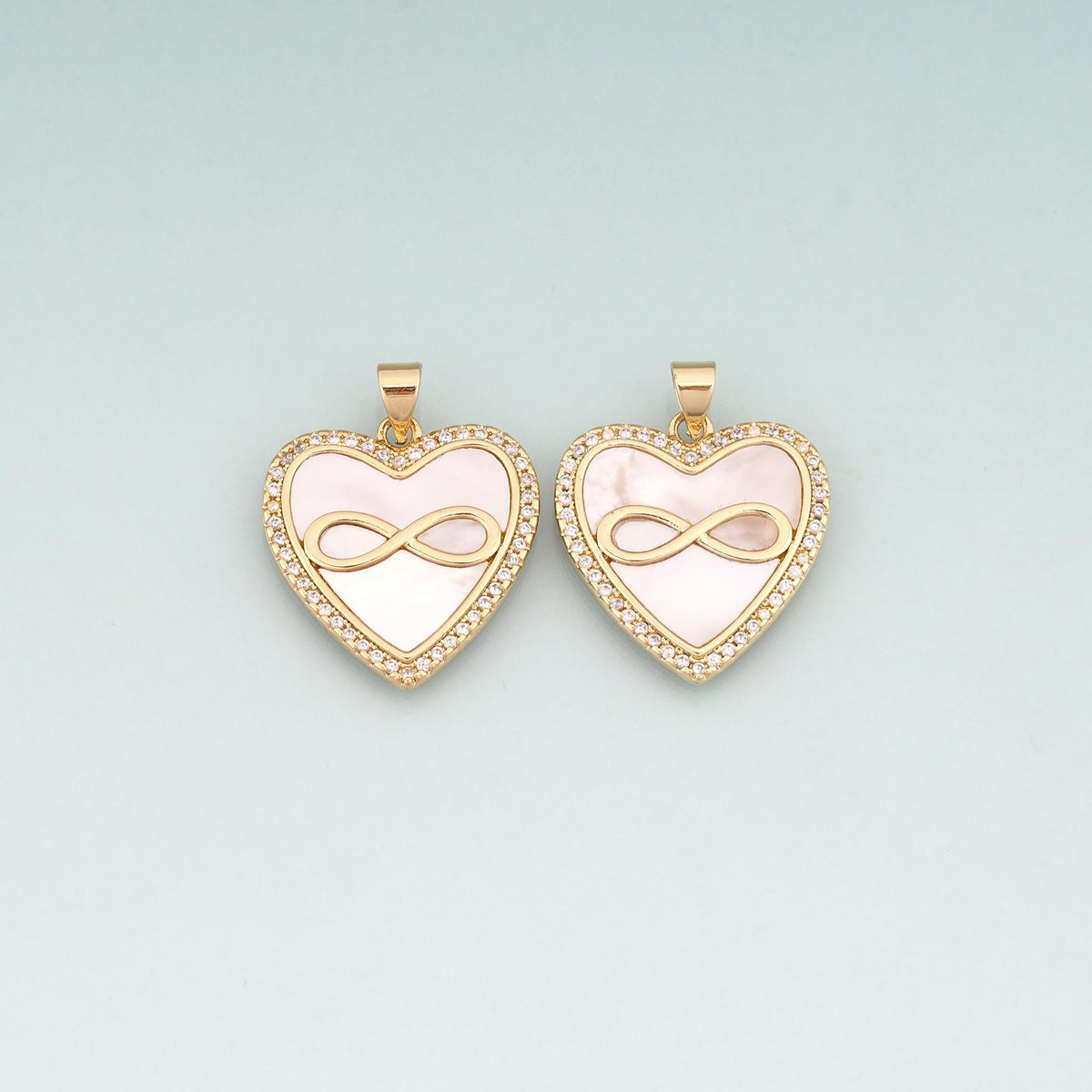 Gold Shell Heart Unlimited Charms,18K Gold Filled Heart Unlimited Pendant Charm Bracelet Necklace for DIY Jewelry Making Supp