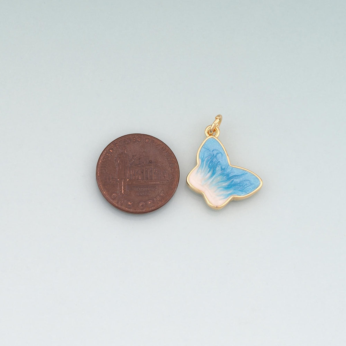 18K Gold Filled Butterfly Enamel Charm Pendant for Jewelry Making