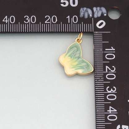 18K Gold Filled Butterfly Enamel Charm Pendant for Jewelry Making