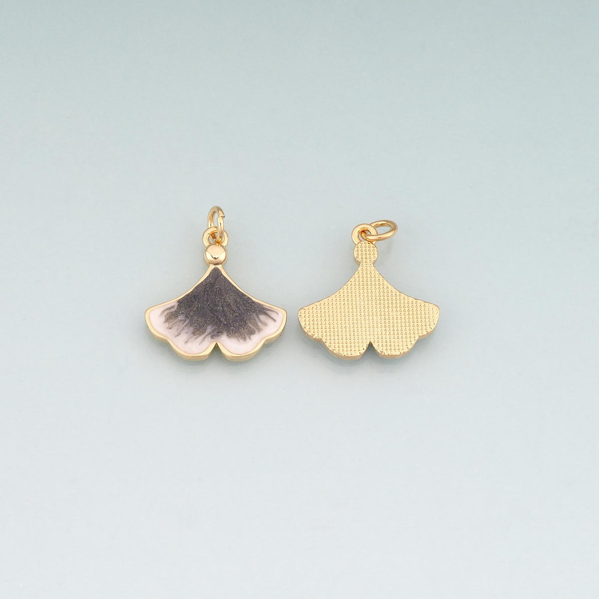 Gold Enamel Ginkgo Leaf Charms,18K Gold Filled Ginkgo Leaf Pendant Charm Bracelet Necklace for DIY Jewelry Making Supply