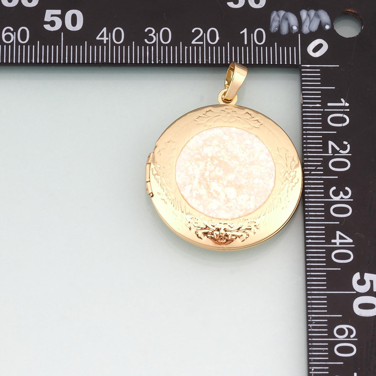 Gold Opal Can be Opened Round Charms,18K Gold Filled Round Pendant Charm Bracelet Necklace for DIY Jewelry Making Supply