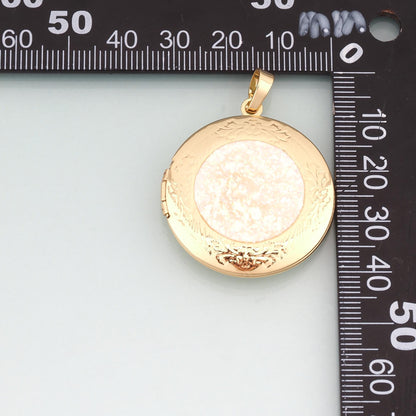 Gold Opal Can be Opened Round Charms,18K Gold Filled Round Pendant Charm Bracelet Necklace for DIY Jewelry Making Supply