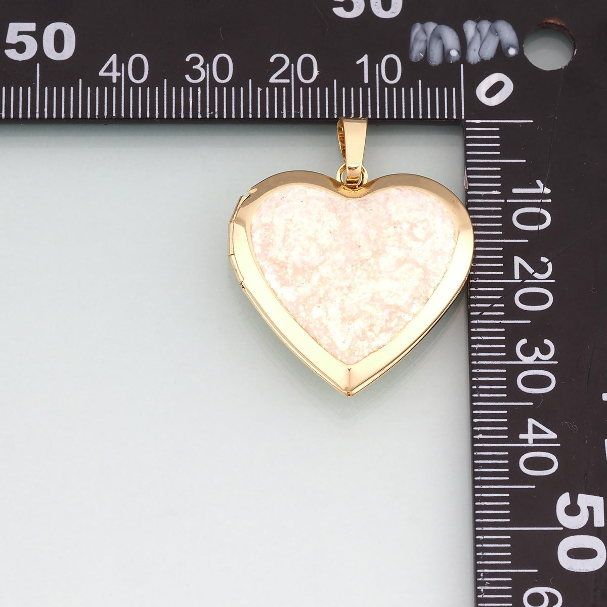 Gold Opal Openable Heart Round Locket Charms,18K Gold Filled Heart Pendant Charm Bracelet Necklace for DIY Jewelry Making Sup