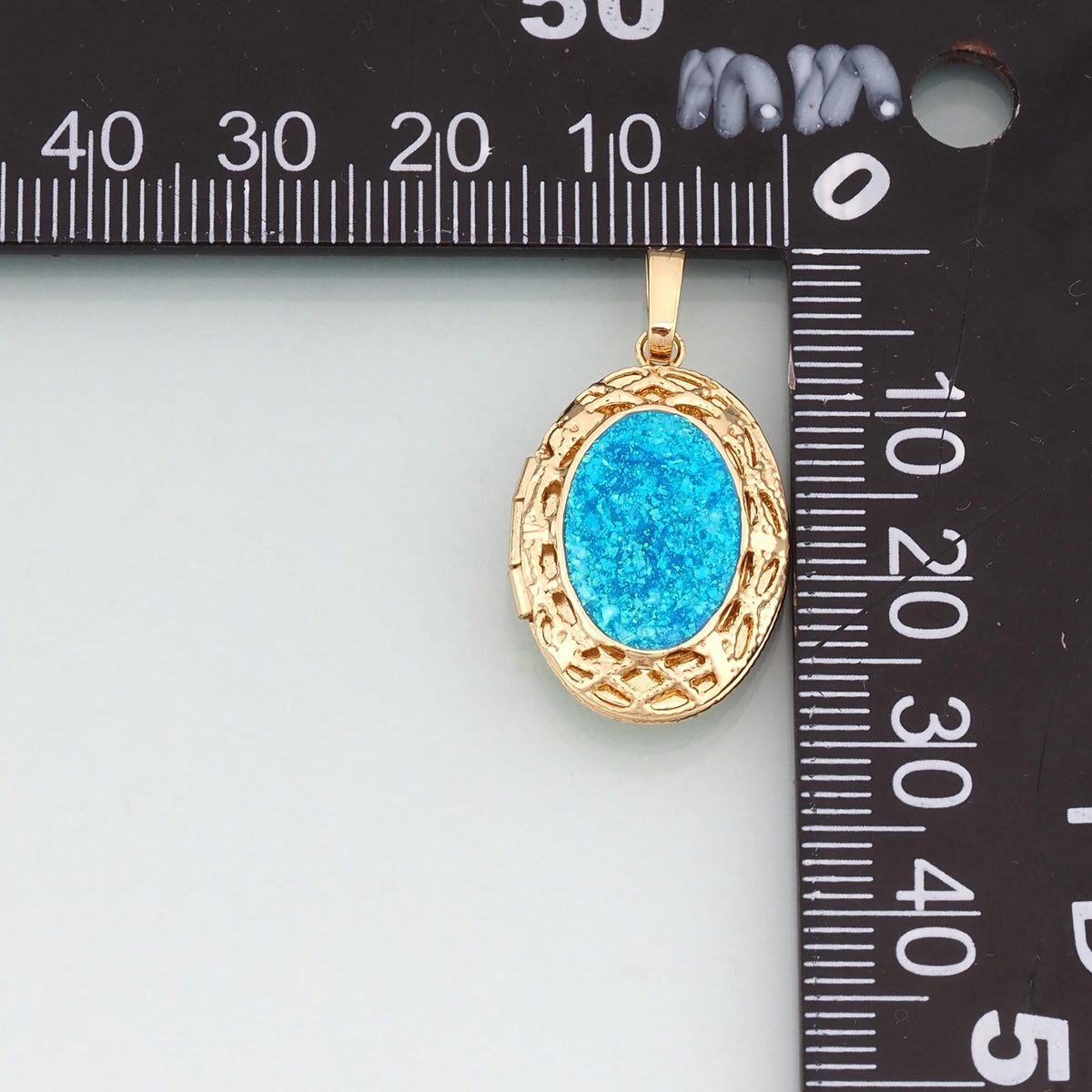 18K Gold Filled Oval Charm Pendant for Jewelry Making