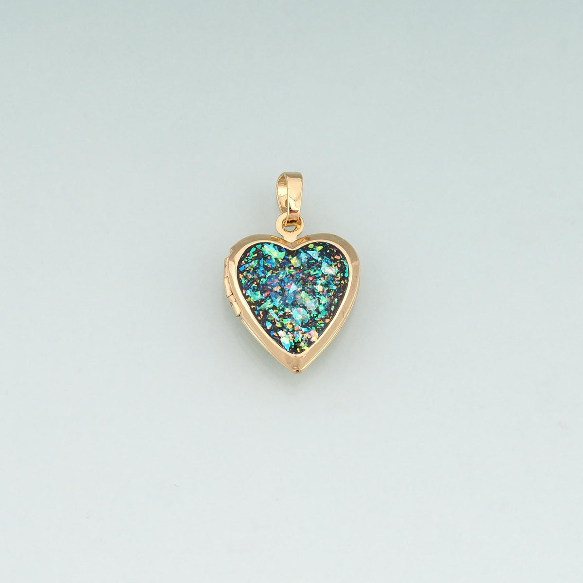 Gold Opal Openable Heart Round Locket Charms,18K Gold Filled Heart Pendant Charm Bracelet Necklace for DIY Jewelry Making Sup