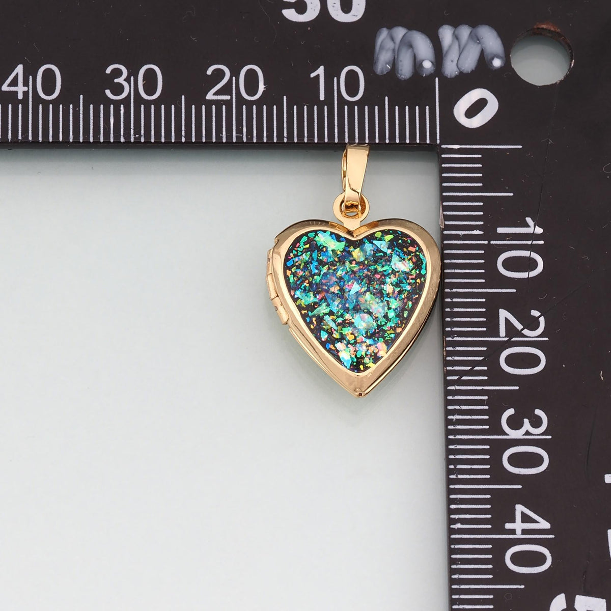 Gold Opal Openable Heart Round Locket Charms,18K Gold Filled Heart Pendant Charm Bracelet Necklace for DIY Jewelry Making Sup
