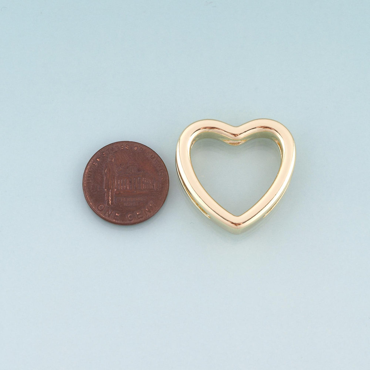18K Gold Filled Heart Beads,Minimalist Heart Spacer Beads Bracelet Necklace for DIY Jewelry Making Supply