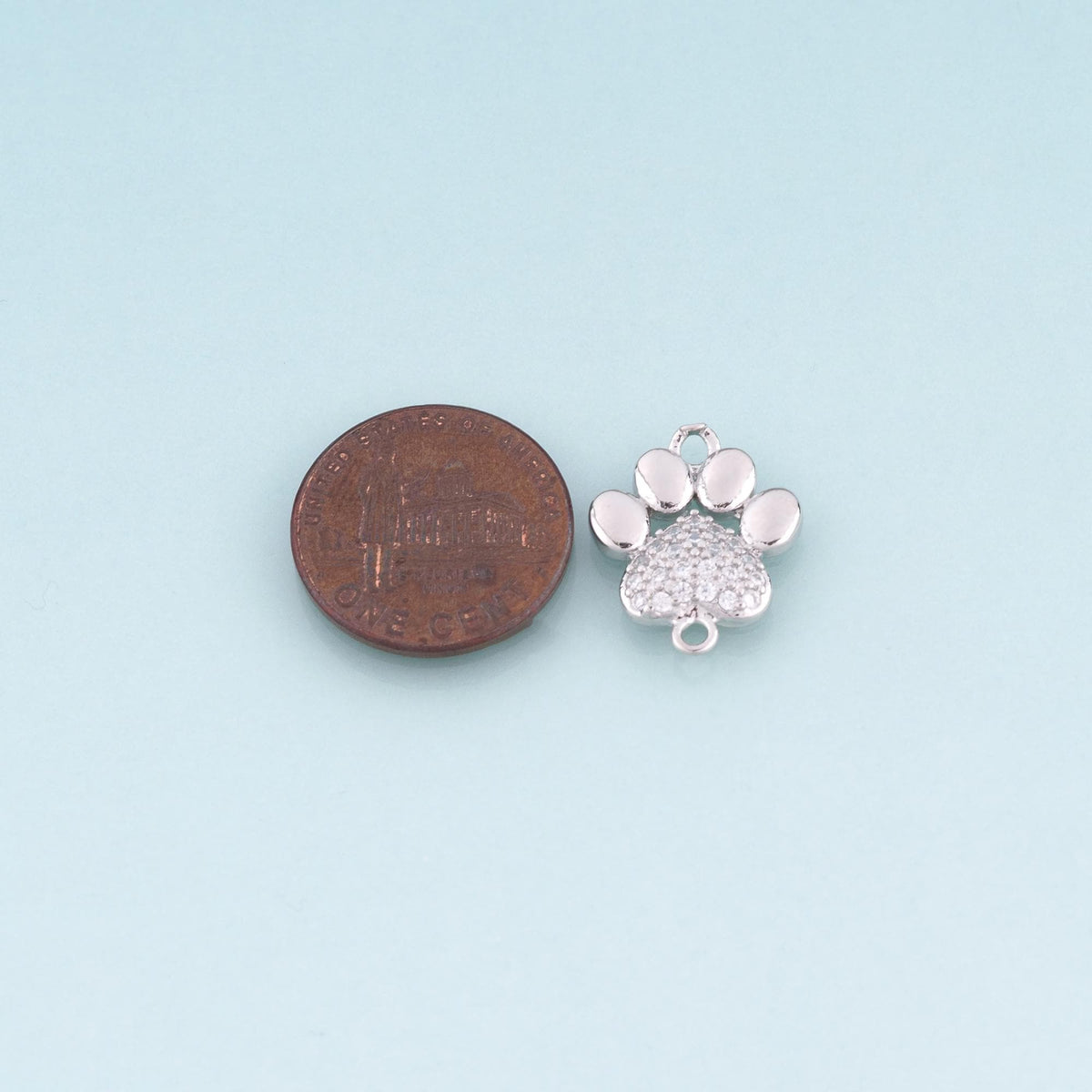 18K Gold Filled Cubic Zirconia Paw Connector for Jewelry Making