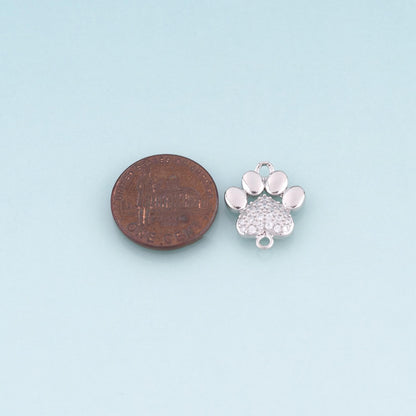 18K Gold Filled Cubic Zirconia Paw Connector for Jewelry Making